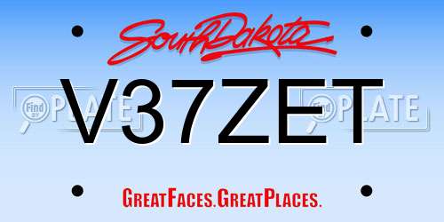 V37ZET South Dakota License Plate