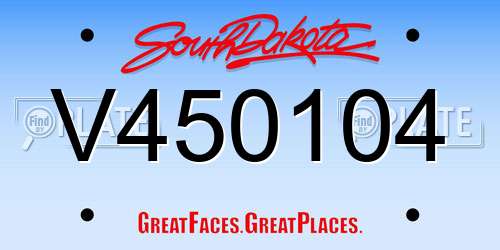 V450104 South Dakota License Plate