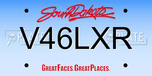 V46LXR South Dakota License Plate