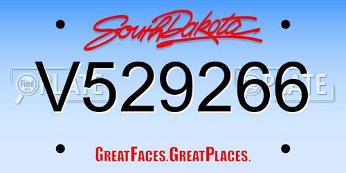 V529266 South Dakota License Plate