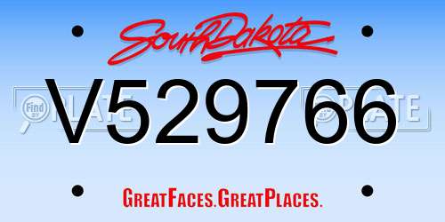 V529766 South Dakota License Plate