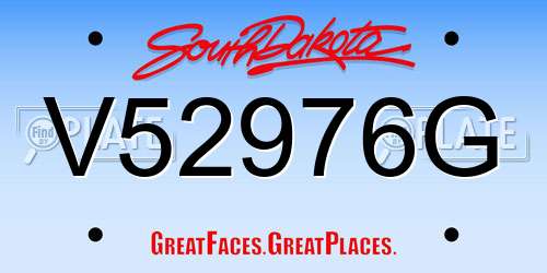 V52976G South Dakota License Plate
