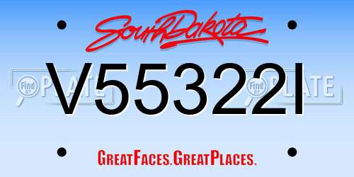 V55322I South Dakota License Plate