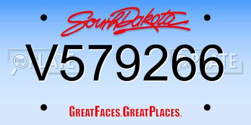 V579266 South Dakota License Plate