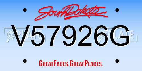 V57926G South Dakota License Plate