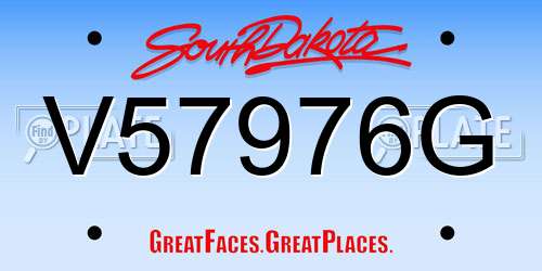 V57976G South Dakota License Plate