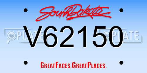 V62150 South Dakota License Plate
