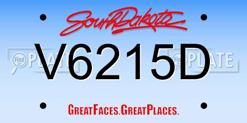 V6215D South Dakota License Plate