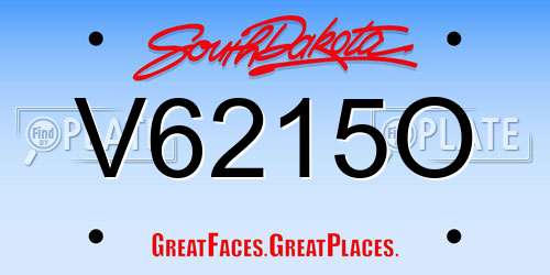 V6215O South Dakota License Plate