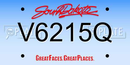 V6215Q South Dakota License Plate