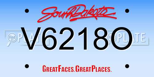 V6218O South Dakota License Plate