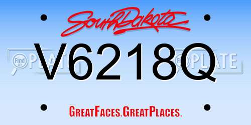 V6218Q South Dakota License Plate