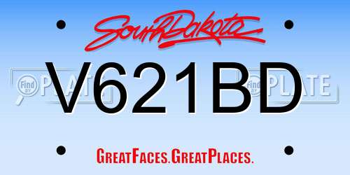 V621BD South Dakota License Plate