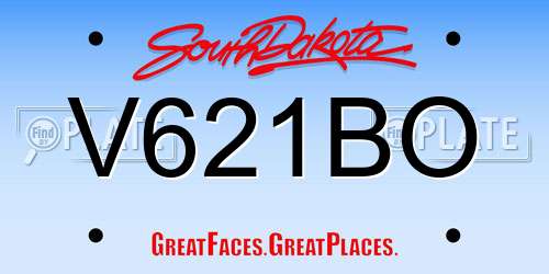 V621BO South Dakota License Plate