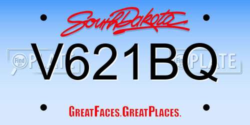 V621BQ South Dakota License Plate