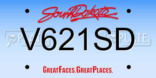 V621SD South Dakota License Plate