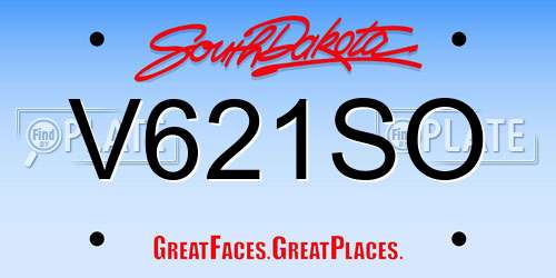 V621SO South Dakota License Plate