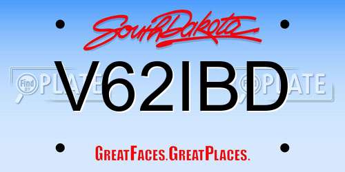 V62IBD South Dakota License Plate