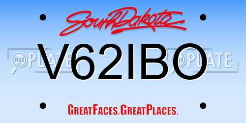 V62IBO South Dakota License Plate