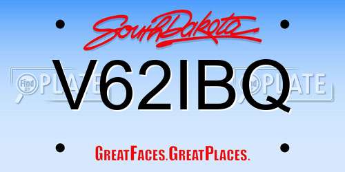 V62IBQ South Dakota License Plate
