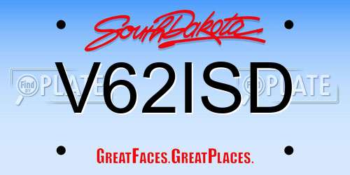 V62ISD South Dakota License Plate