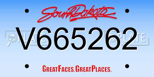 V665262 South Dakota License Plate