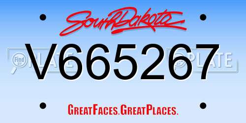 V665267 South Dakota License Plate