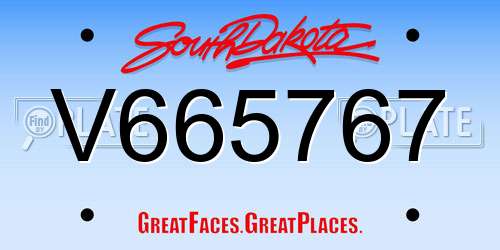 V665767 South Dakota License Plate
