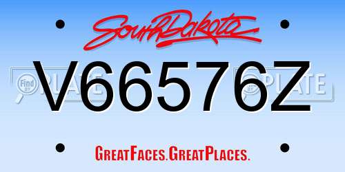 V66576Z South Dakota License Plate