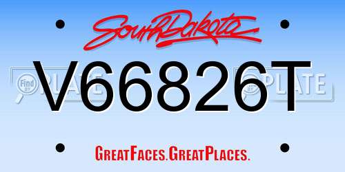 V66826T South Dakota License Plate