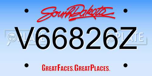 V66826Z South Dakota License Plate