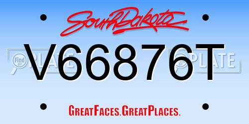 V66876T South Dakota License Plate