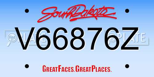 V66876Z South Dakota License Plate