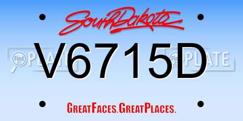 V6715D South Dakota License Plate