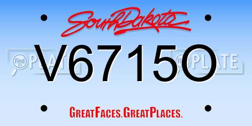 V6715O South Dakota License Plate