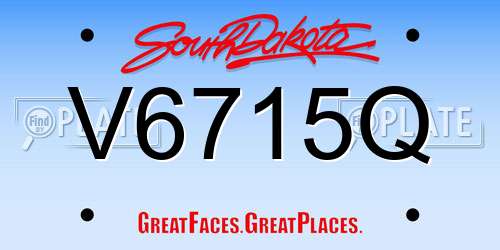 V6715Q South Dakota License Plate