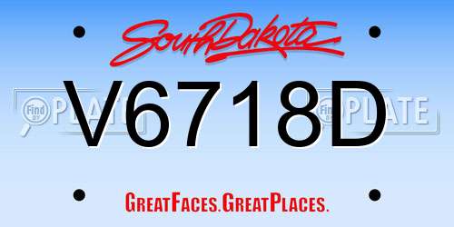 V6718D South Dakota License Plate