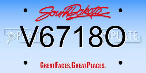 V6718O South Dakota License Plate