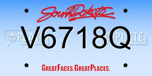 V6718Q South Dakota License Plate