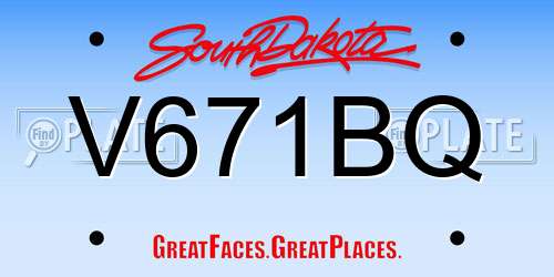V671BQ South Dakota License Plate