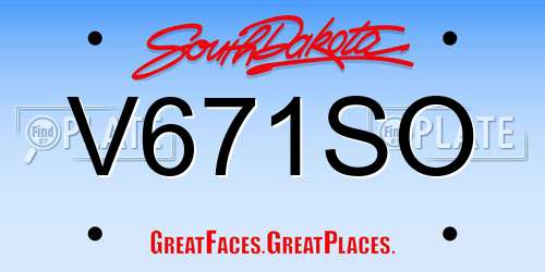V671SO South Dakota License Plate