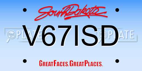 V67ISD South Dakota License Plate