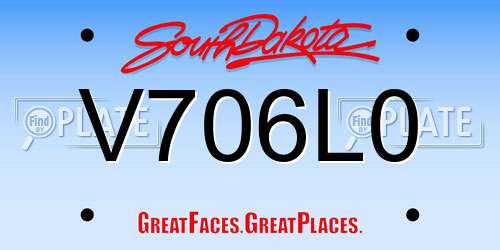 V706L0 South Dakota License Plate