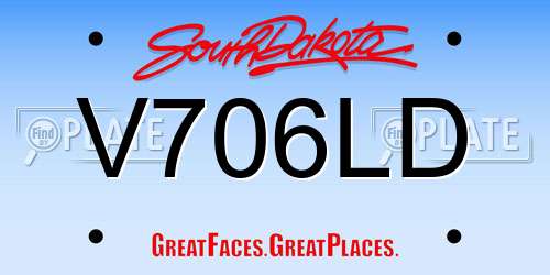 V706LD South Dakota License Plate