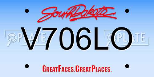 V706LO South Dakota License Plate