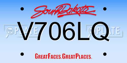 V706LQ South Dakota License Plate