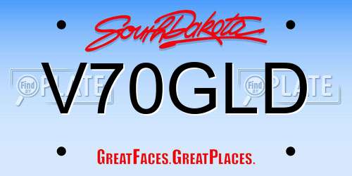 V70GLD South Dakota License Plate
