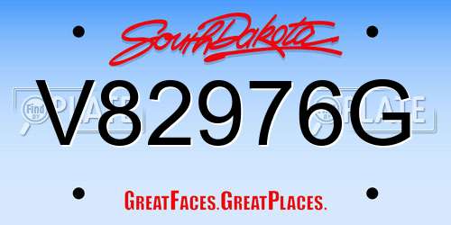 V82976G South Dakota License Plate