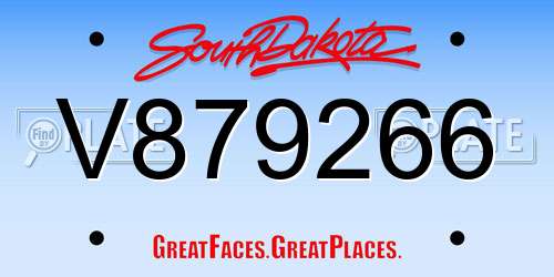V879266 South Dakota License Plate