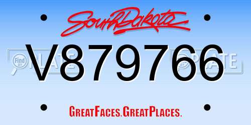 V879766 South Dakota License Plate